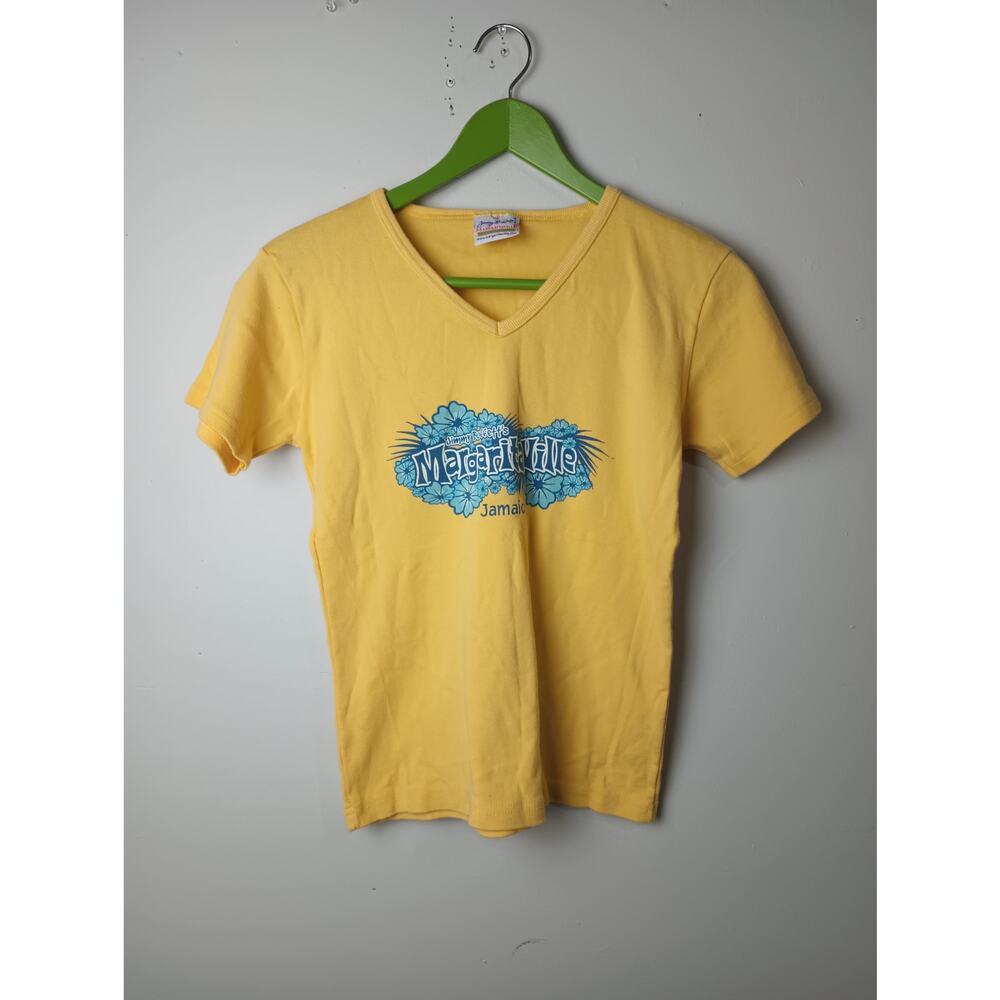 Vtg 1999 Jimmy Buffet Margaritaville Fitted T-Shirt Yellow Short sleeve XL